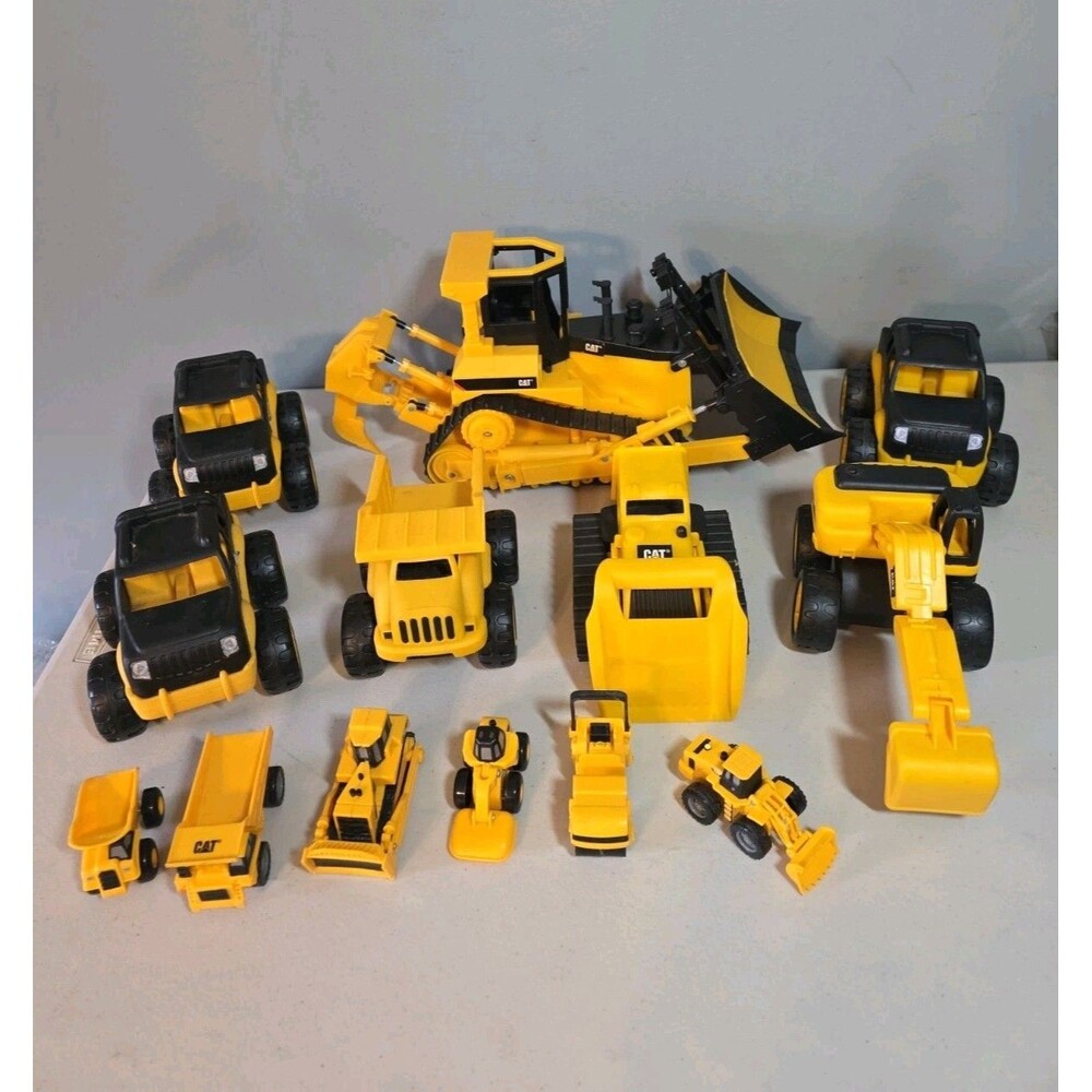 Lot Of CAT Track-Type Tractor Bulldozer And Variety Construction Vehicles Toys